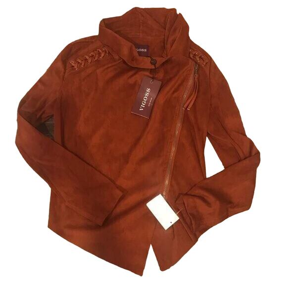 VIGOSS Faux Suede Wrap Jacket Size XS New with Tags - Picture 4 of 6